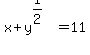 x%2By%5E%281%2F2%29=11