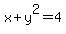 x%2By%5E2=4