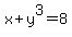x%2By%5E3=8