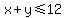 x%2By+%3C=+12