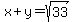 x%2By+=+sqrt%2833%29