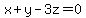 x%2By-3z=0