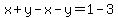 x%2By-x-y=1-3