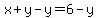 x%2By-y=6-y