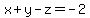 x%2By-z=-2