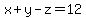 x%2By-z=12