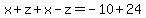 x%2Bz%2Bx-z=-10%2B24