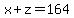 x%2Bz=164