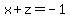 x%2Bz+=+-1