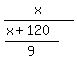 x%2F%28%28x%2B120%29%2F9%29