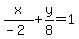 x%2F%28-2%29+%2B+y%2F8+=+1