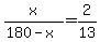 x%2F%28180-x%29+=+2%2F13