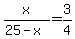 x%2F%2825-x%29=3%2F4