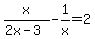 x%2F%282x-3%29+-+1%2Fx+=+2