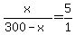 x%2F%28300-x%29=+5%2F1