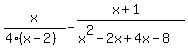 x%2F%284%28x-2%29%29-%28x%2B1%29%2F%28x%5E2+-2x%2B+4x-8%29