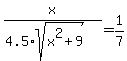 x%2F%284.5%2Asqrt%28x%5E2%2B9%29%29+=+1%2F7