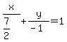 x%2F%287%2F2%29+%2B+y%2F%28-1%29+=+1