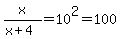 x%2F%28x%2B4%29+=+10%5E2+=+100