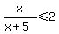 x%2F%28x%2B5%29%3C=2