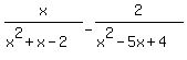x%2F%28x%5E2%2Bx-2%29-2%2F%28x%5E2-5x%2B4%29