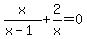 x%2F%28x-1%29+%2B+2%2Fx+=+0