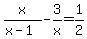 x%2F%28x-1%29-3%2Fx=1%2F2