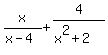 x%2F%28x-4%29%2B4%2F%28x%5E2%2B2%29