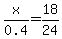 x%2F0.4+=+18%2F24