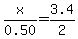 x%2F0.50=3.4%2F2