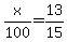 x%2F100=13%2F15
