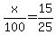x%2F100=15%2F25