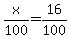 x%2F100=16%2F100