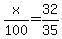 x%2F100=32%2F35
