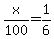 x%2F100+=+1%2F6
