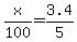 x%2F100+=+3.4%2F5