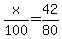 x%2F100+=+42%2F80