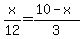 x%2F12=%2810-x%29%2F3