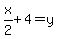 x%2F2%2B4=y
