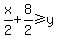 x%2F2%2B8%2F2%3E=y