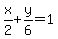 x%2F2%2By%2F6=1