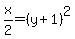 x%2F2=%28y%2B1%29%5E2