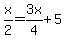 x%2F2=3x%2F4%2B5