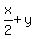 x%2F2+%2B+y