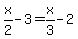 x%2F2+-+3=x%2F3-2