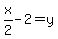 x%2F2-2=y