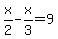 x%2F2-x%2F3=9