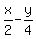 x%2F2-y%2F4