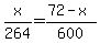 x%2F264=%2872-x%29%2F600