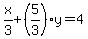 x%2F3%2B%285%2F3%29y=4